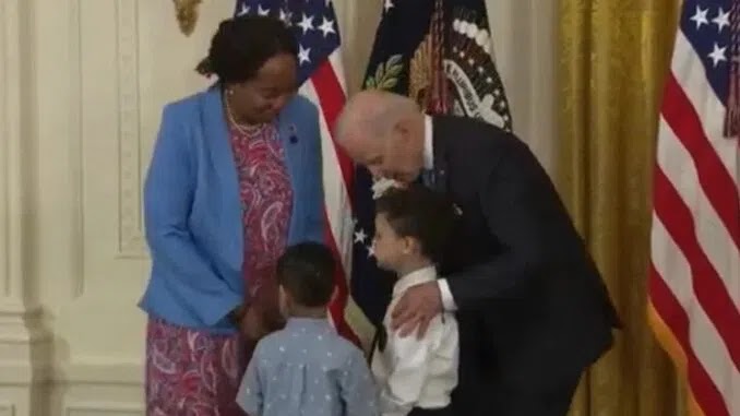 President Biden Caught Groping Little Boy at Medals of Valor Ceremony (VIDEO)