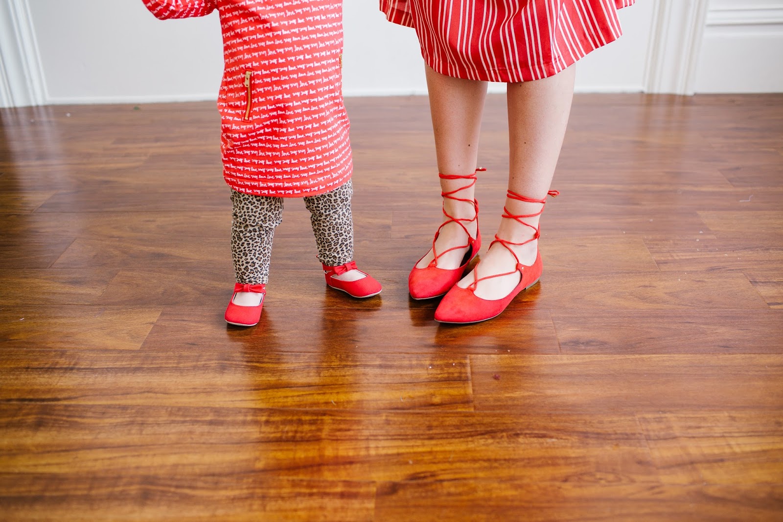 Red flats, mommy and me shoes, Lace up flats