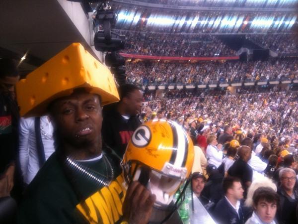 Foto do Lil Wayne no torneio de Super Bowl