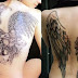 Angel wings back tattoos for Girls