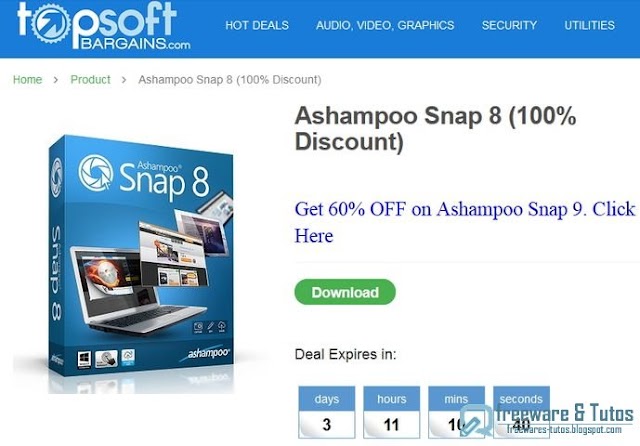 Offre promotionnelle : Ashampoo Snap 8 gratuit !