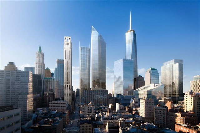 Rendering of 30 Park Place by the WTC complex