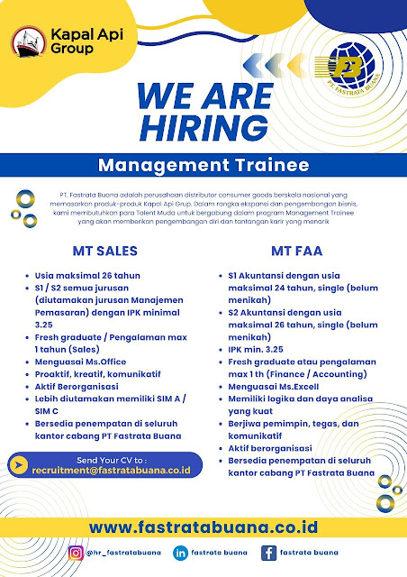 Lowongan Kerja Management Trainee PT Fastrata Buana