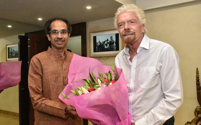 Uddhav Thackeray and Richard Branson meeting on Hyperloop - digitalquora.blogspot.com