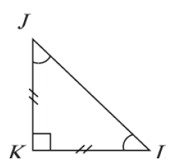 مثلث JKI قائم في K  ووتره JI