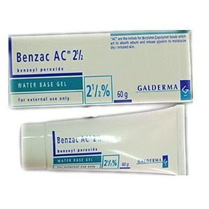 ครีม BenZac 2.5 %ละลายสิวอุดตัน