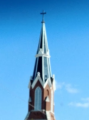 Steeple on church in Lourdes, Iowa