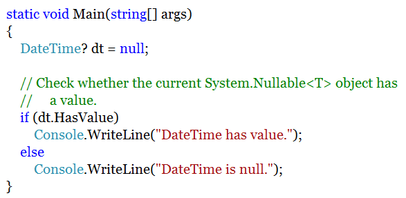 Assigning null value to DateTime