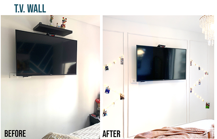 wall frames around tv