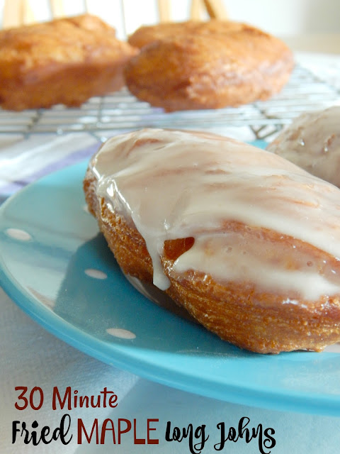 30-Minute Fried Maple Long Johns...a new short-cut makes these long johns easy and quick!  Buttery, flaky and soft with a delicious maple icing! (sweetandsavoryfood.com)