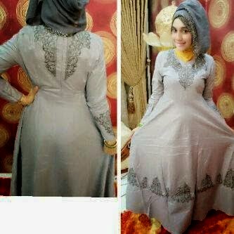 Baju gamis pesta elegan mewah model baru desain simpel Baju gamis pesta elegan mewah model baru desain simpel