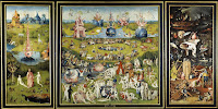 The Garden of Earthly Delights, created between 1503-1515 by Hieronymus Bosh who was a Netherlandish painter from Brabant.