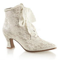 Victorian Ankle Boots Champagne Lace