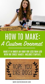 How to Make a Custom Doormat with the Cricut Maker - DIY Painted Doormat Tutorial 