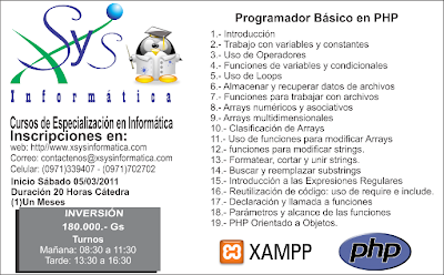 Imagen del Curso Programador PHP Básico en Paraguay