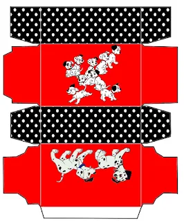 101 Dalmatians in Red and Black, Free Printable Box.