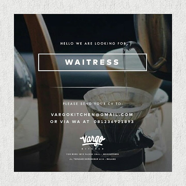 Lowongan Kerja Waitress Vargo Kitchen