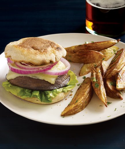 Portobello Mushroom Burgers with Oven Fries