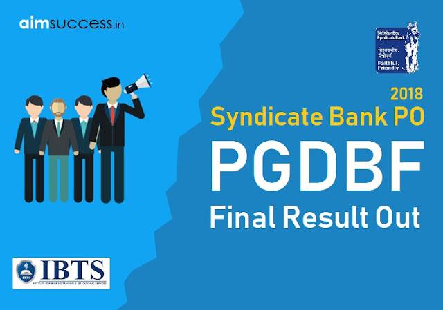 Syndicate Bank PO 2018 Final Result Out