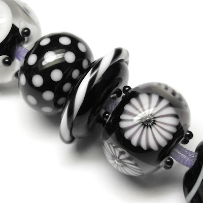 Monochrome Lampwork Glass Beads