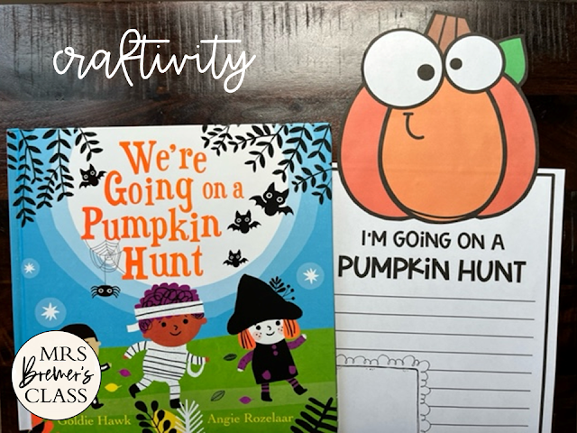 We're Going on a Pumpkin Hunt book activities unit with literacy companion activities and a craftivity for Kindergarten and First Grade