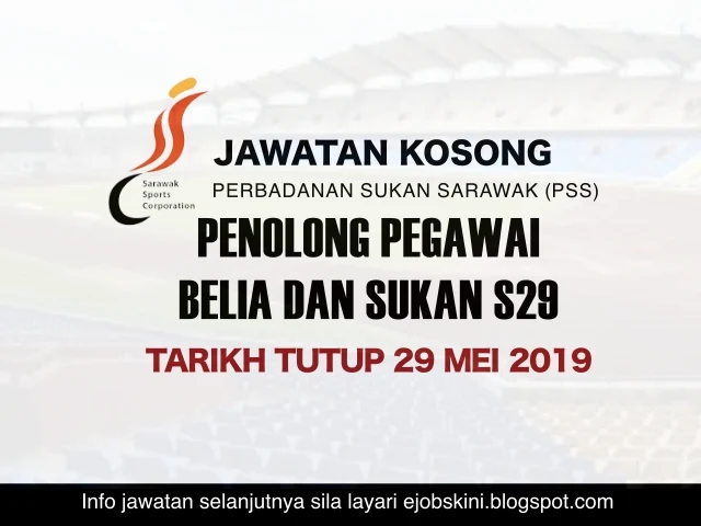 Jawatan Kosong Perbadanan Sukan Sarawak (PSS) Mei 2019