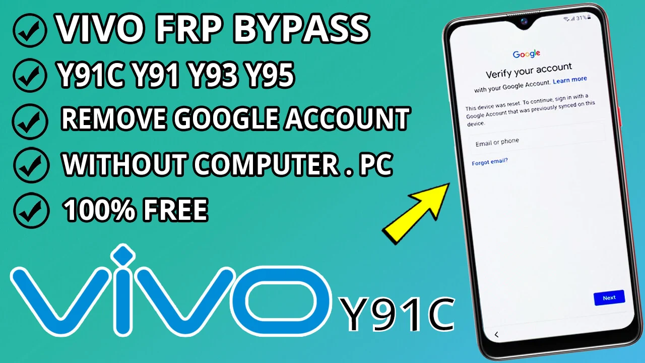 How To Bypass FRP Vivo Y91C Without Pc