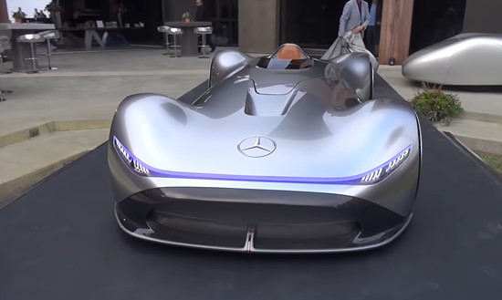 Sighting of the Mercedes-Benz EQ Sensual Body with Silver Arrow color 