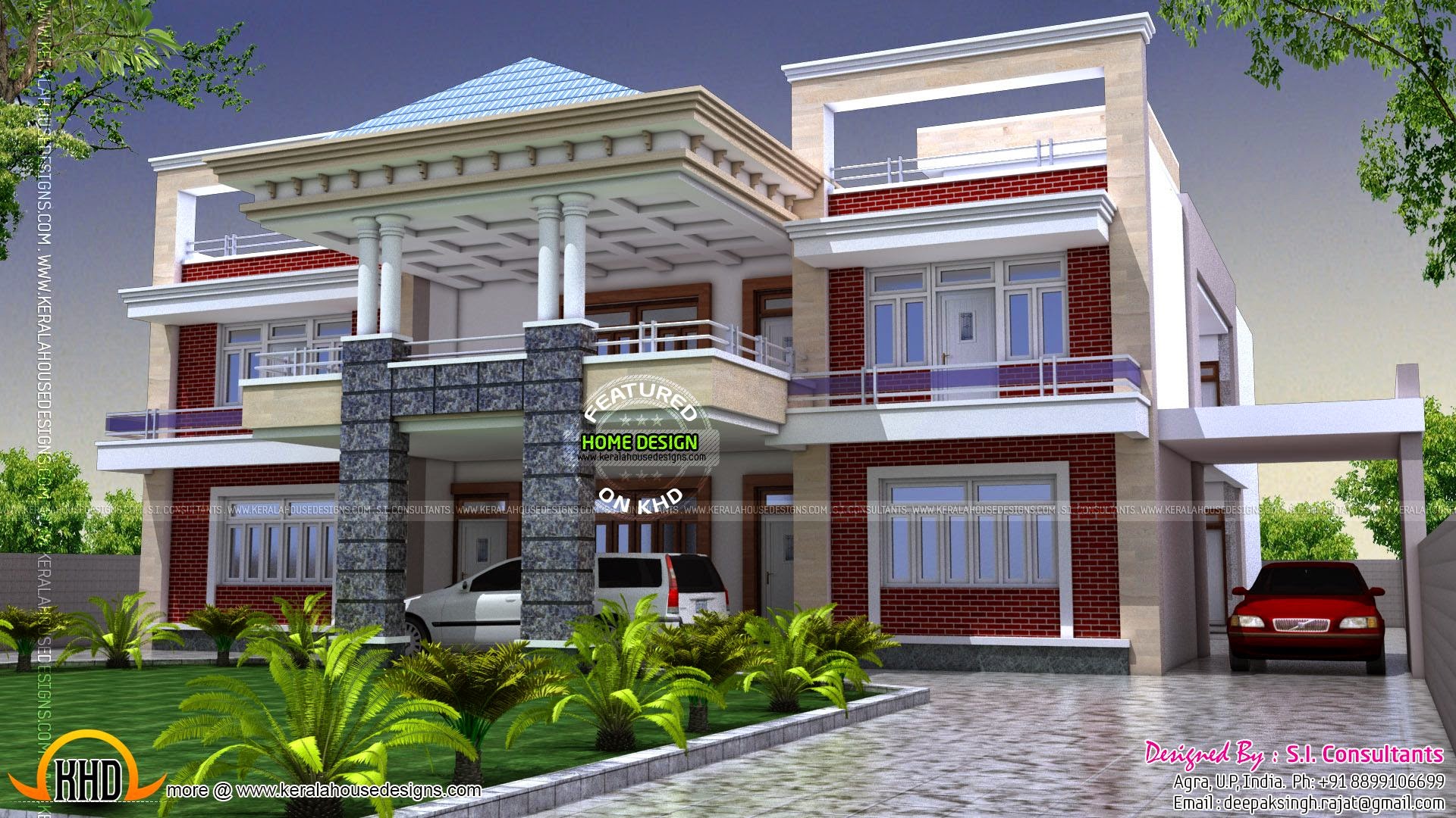 North Indian luxury house Kerala home design and floor 