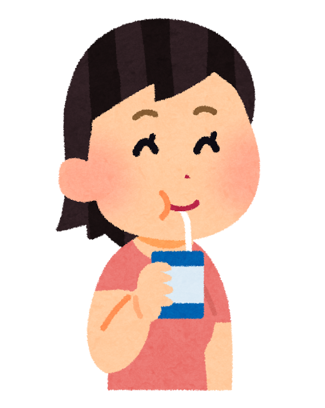 パックの飲物を飲んでいる女の子のイラスト かわいいフリー素材集 いらすとや