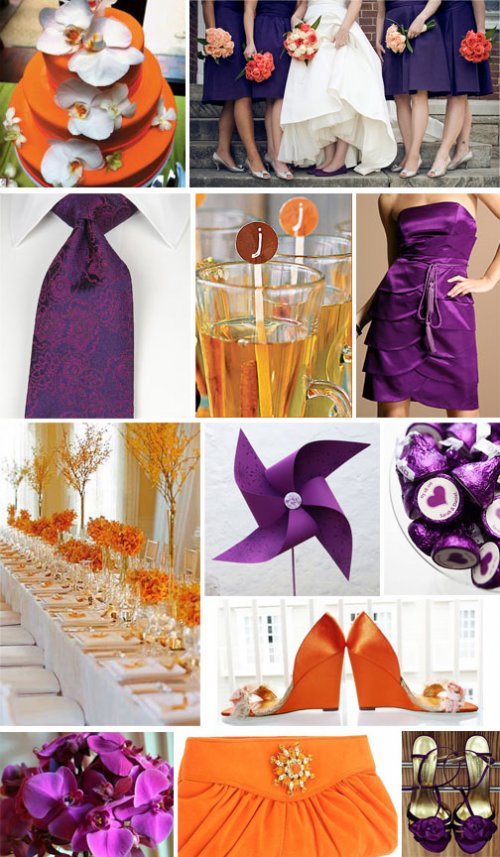 Purple and Orange wedding theme