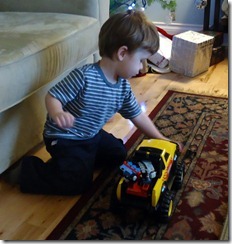 saylor with his tonka truck