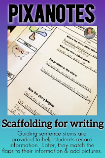 Some middle school students need writing supports like sentence stems.  These novel study notes come differentiated so those who need sentence stems get them and those that don't can use a different version.  #teaching #languagearts #differentiatedinstruction #novelstudy