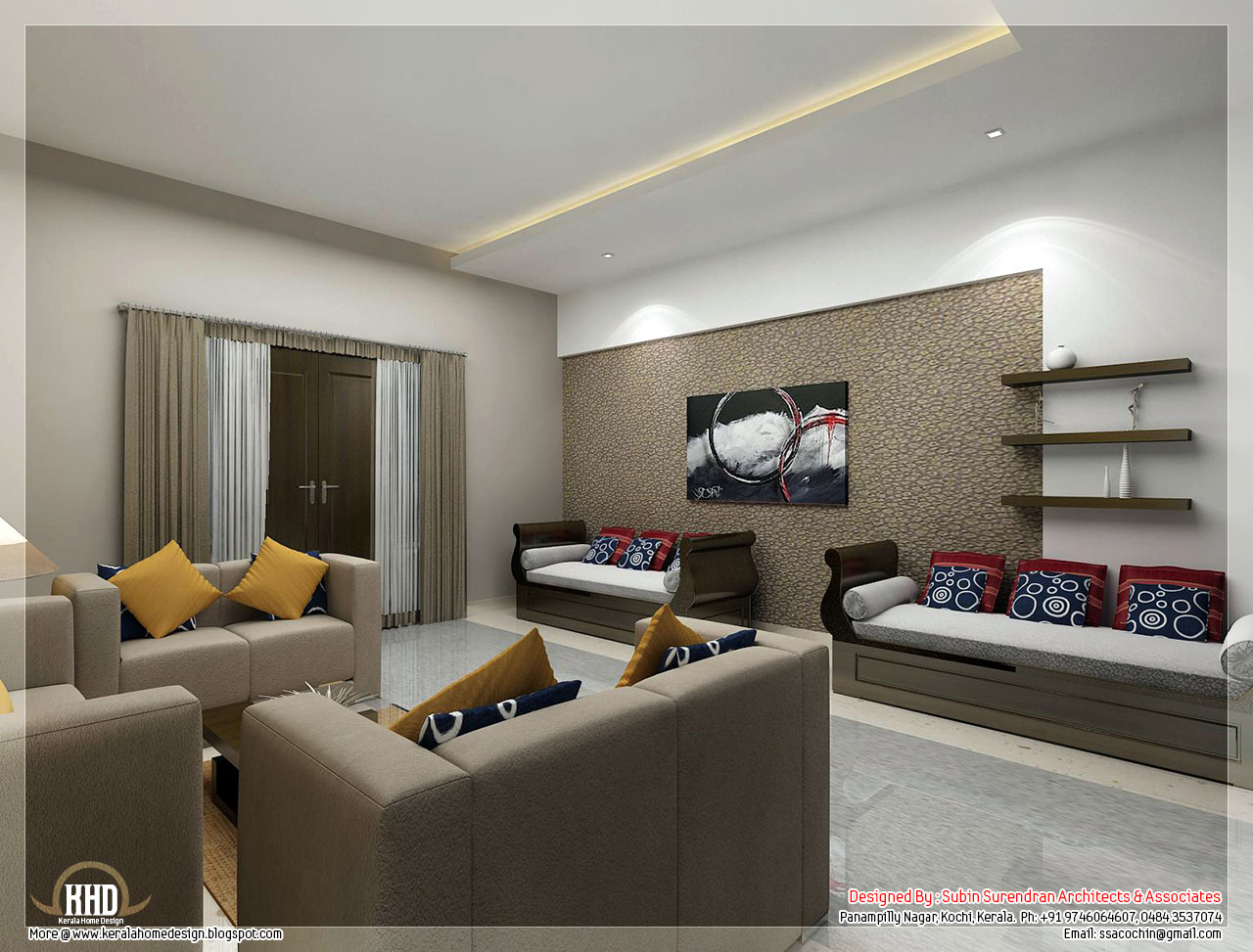 Awesome 3D  interior renderings Kerala home  design  and 