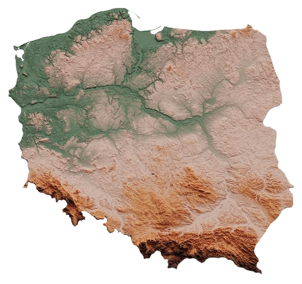 Poland Relief Map