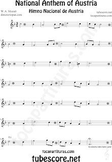 Partitura del Himno Nacional de Austria para Oboe National Anthem of Austria Sheet Music for Oboe Music Scores Note der österreichischen Nationalhymne für Oboe