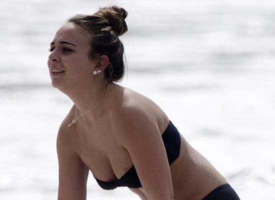 Chloe Green at Beach in Black Bikini