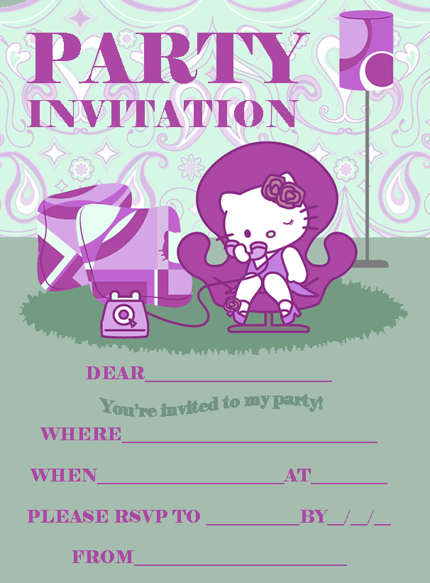 printable girls night out invitations - the horse and groom hello kitty printable girls night out invitations - the horse and groom hello kitty