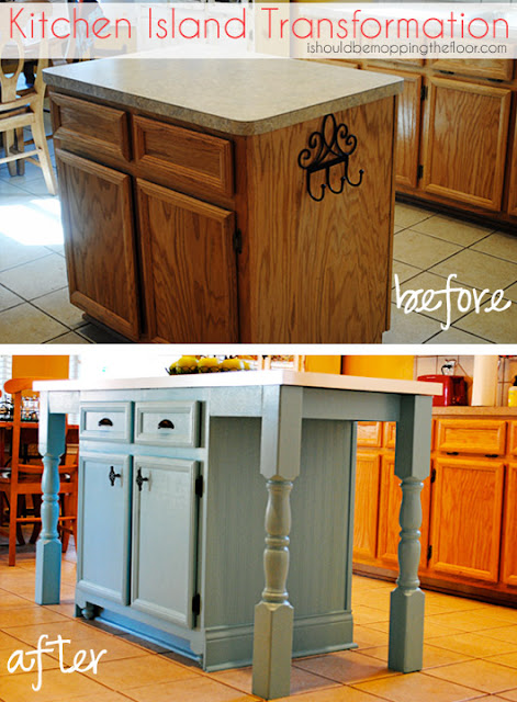 kitchen island transformation by i should be mopping the floor