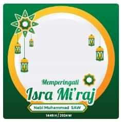 desain twibbon isra miraj 1445 hijriah 2024 menarik