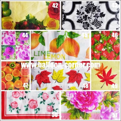 Paper Napkin Servietten / Kertas Tissue Decoupage / Tisu Decoupage Motif Baru