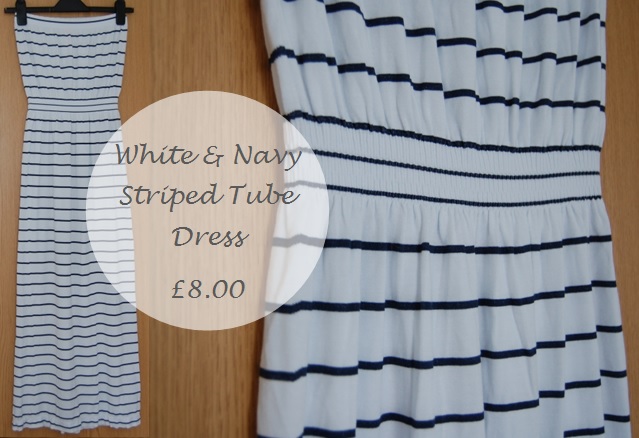 Primark White & Navy Striped Tube Dress, £8