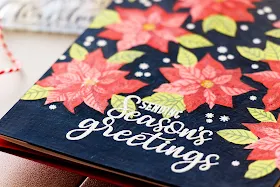 Single Layer Petite Poinsettia & Festive Greetings Christmas Card with Video Tutorial by Yana Smakula