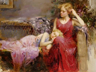 A Mother’s Love painting Pino Daeni