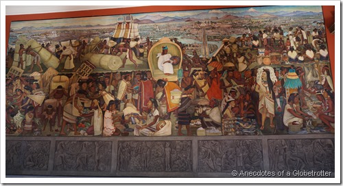 Murals on the start of Mayan civilisation and Mexico