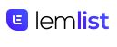 Blue computered style of the letter E with white colour for the little with rest of it saying Lemlist