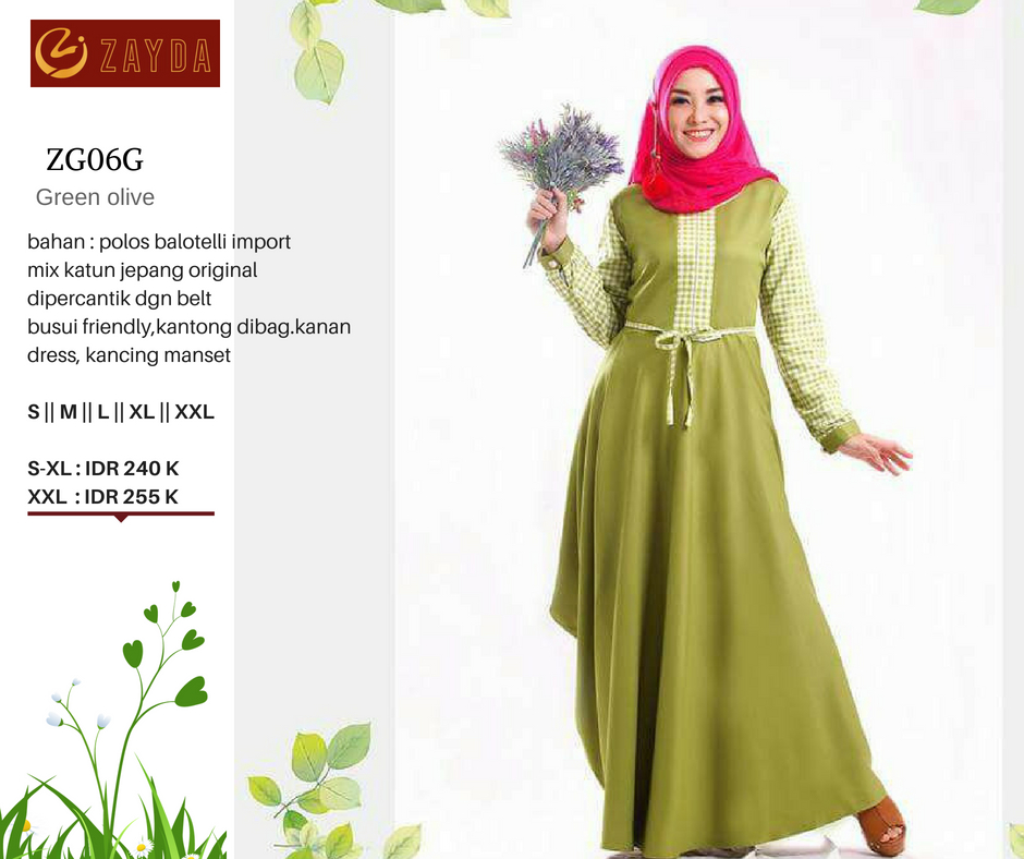 KOLEKSI TERBARU GAMIS BRANDED ZAYDA ZG