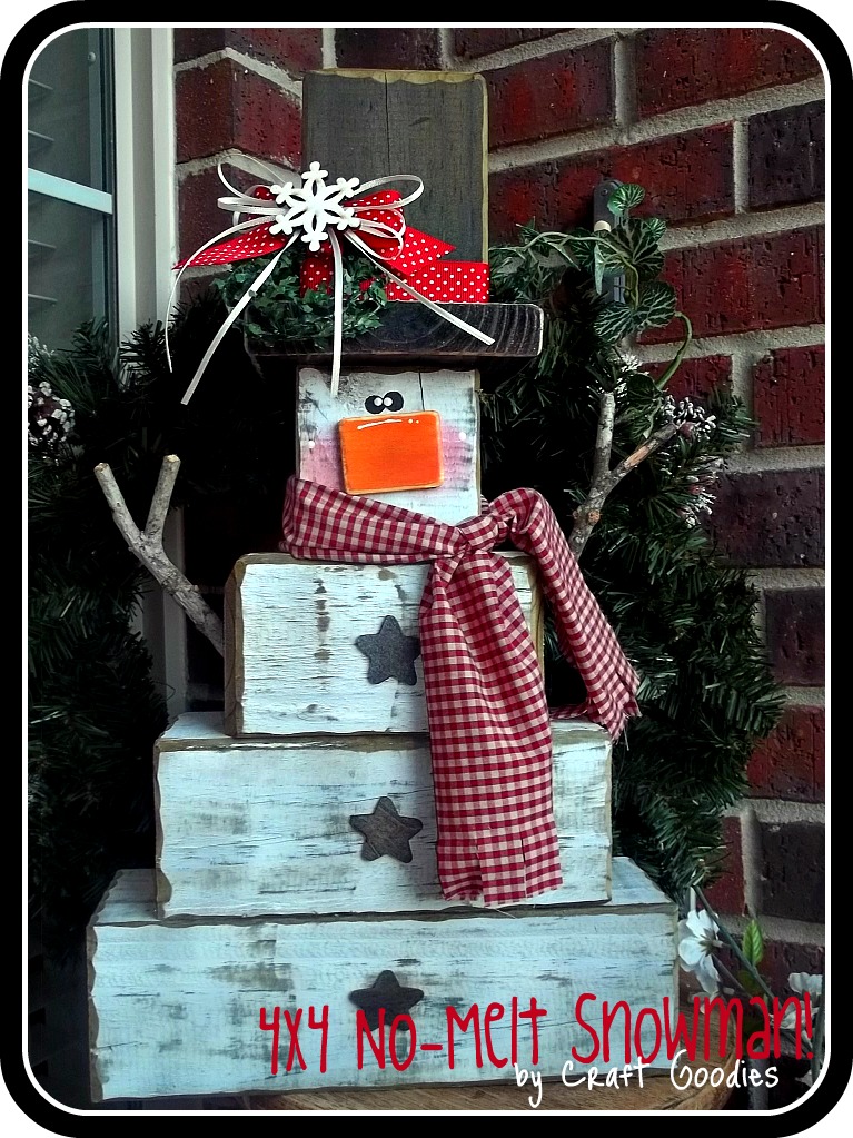 4x4 No Melt Snowman Tutorial Guest Post - So You Think You're Crafty