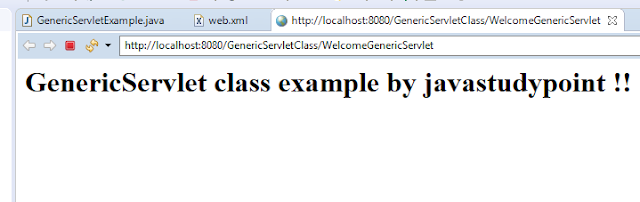 GenericServlet class in Servlet with Example