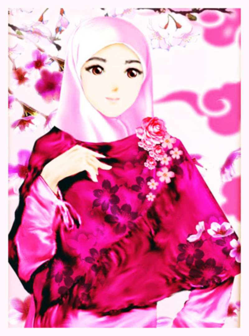 17 Gambar Kartun Muslimah Cantik